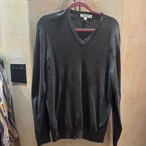 Calvin Klein Charcoal V-Neck Sweater for Men